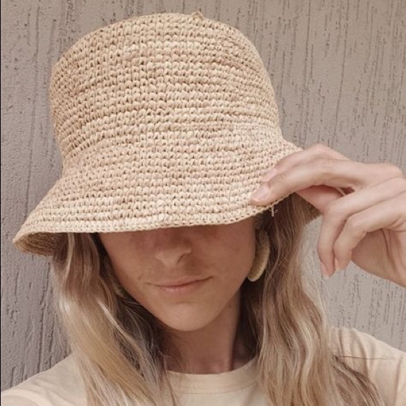 Wyeth Natural Straw Bucket Hat 